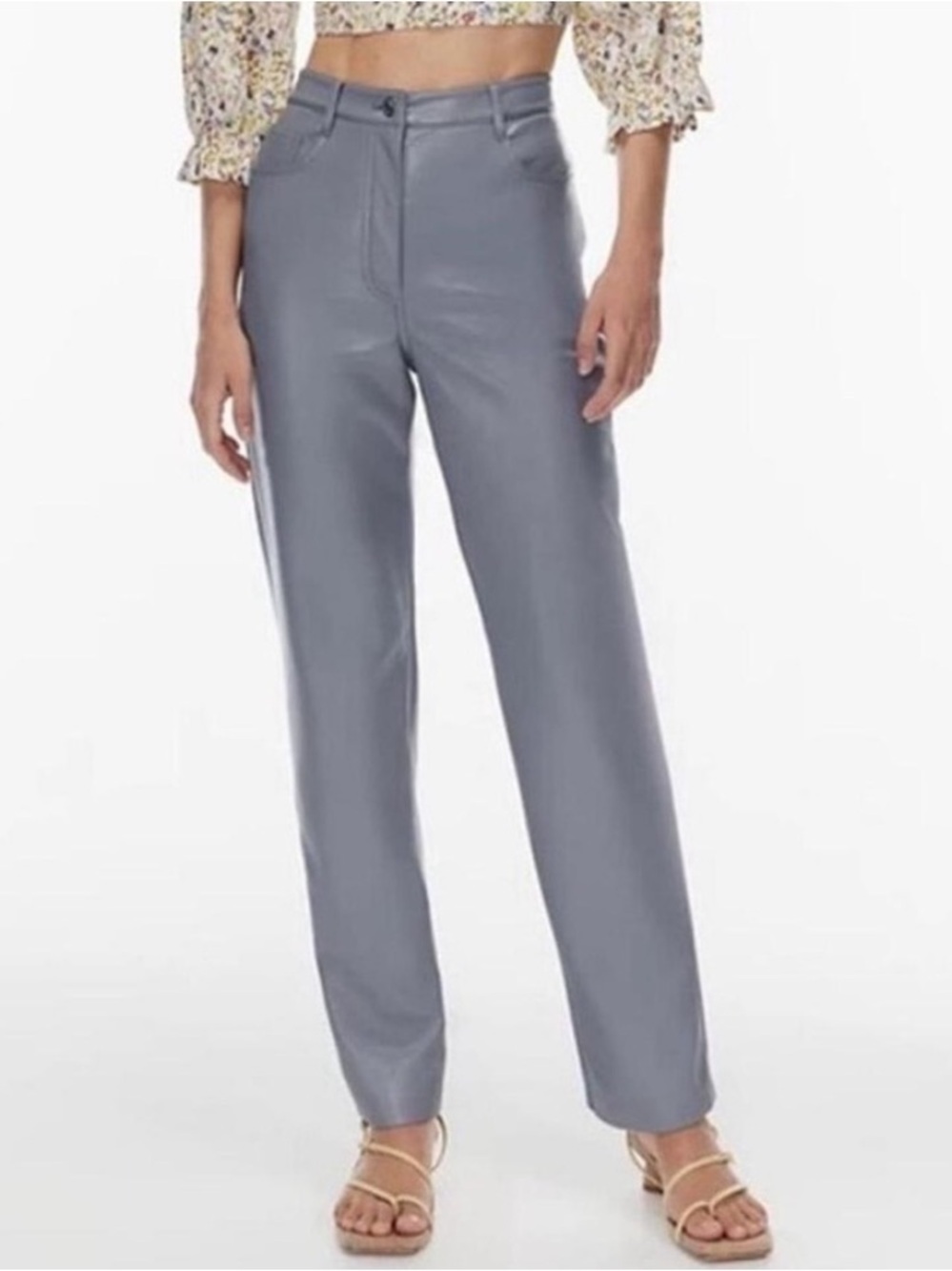 Aritzia Wilfred Melina High Waisted Vegan Faux Leather Straight Leg Pants Size 6